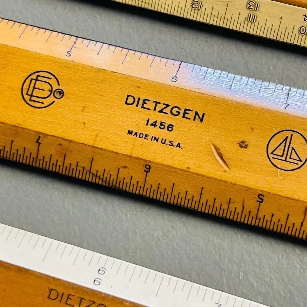 Vintage Dietzen Wooden Ruler Set - Collectible Measuring Tools